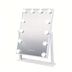 GENERICO - Espejo De Tocador Maquillaje 12 Bombillas Led Táctil Color Blanco