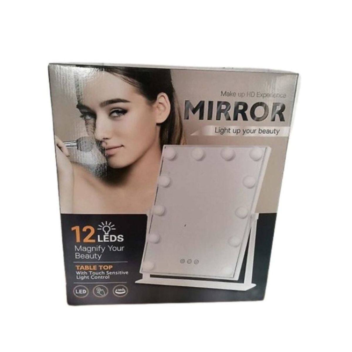 GENERICO - Espejo De Tocador Maquillaje 12 Bombillas Led Táctil Color Blanco