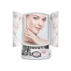 GENERICO - Espejo De Maquillaje Plegable Con Luces Led Con Cajon