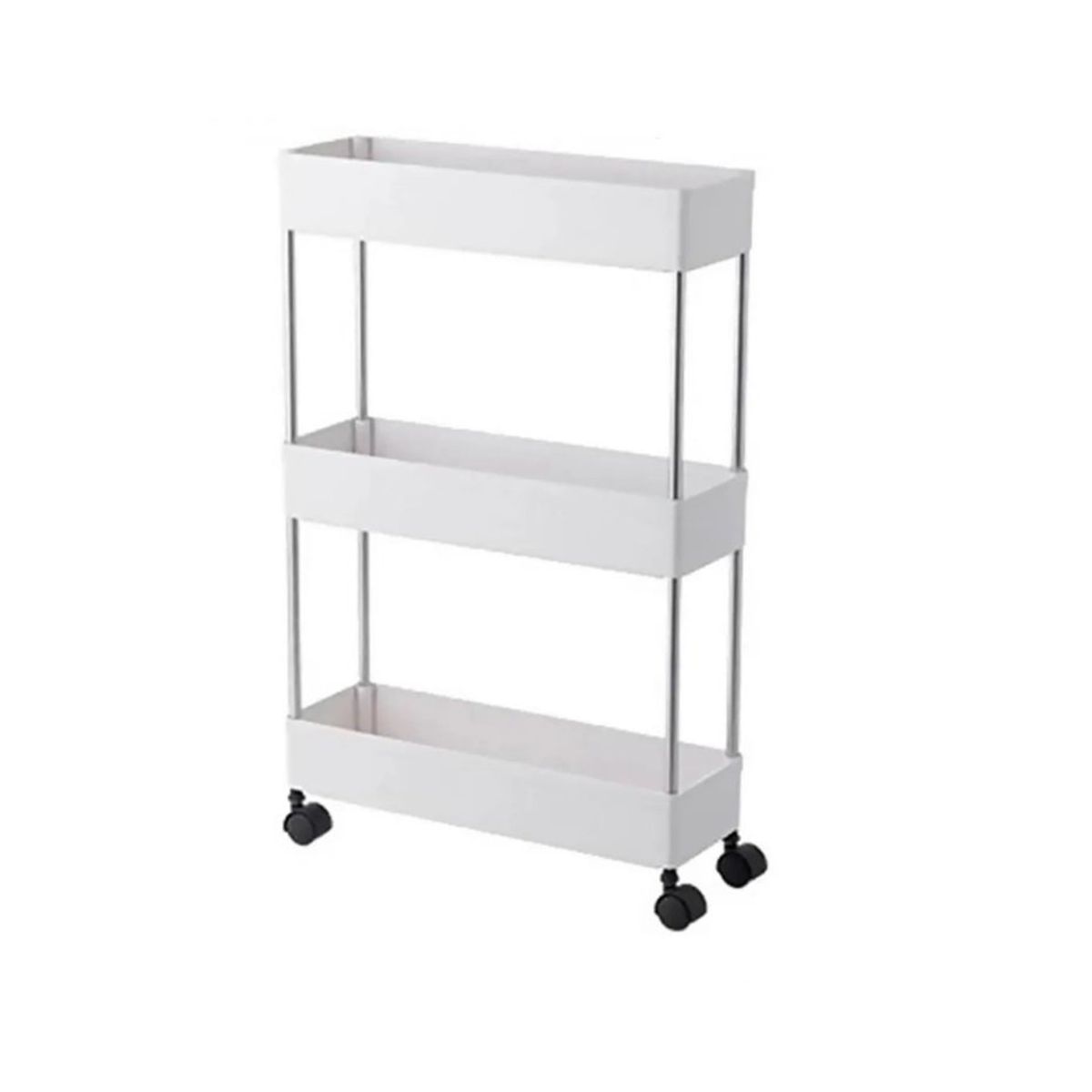 GENERICO - Amplio Carro Organizador De Cocina Con 4 Estantes Y Ruedas White