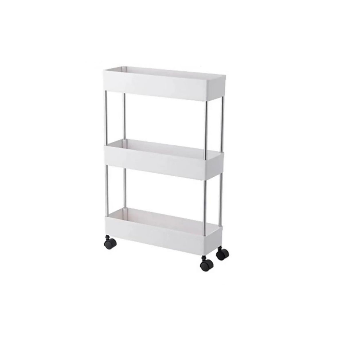 GENERICO - Amplio Carro Organizador De Cocina Con 4 Estantes Y Ruedas White