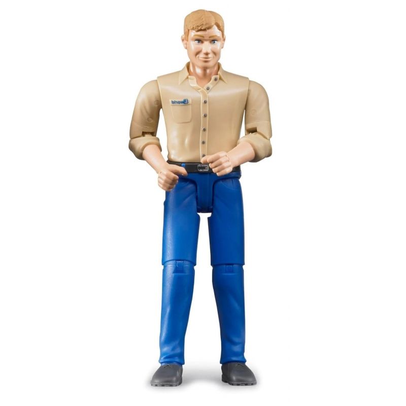 BRUDER - BRUDER 60006 BWORLD MAN, LIGHT SKIN, BLUE JEANS