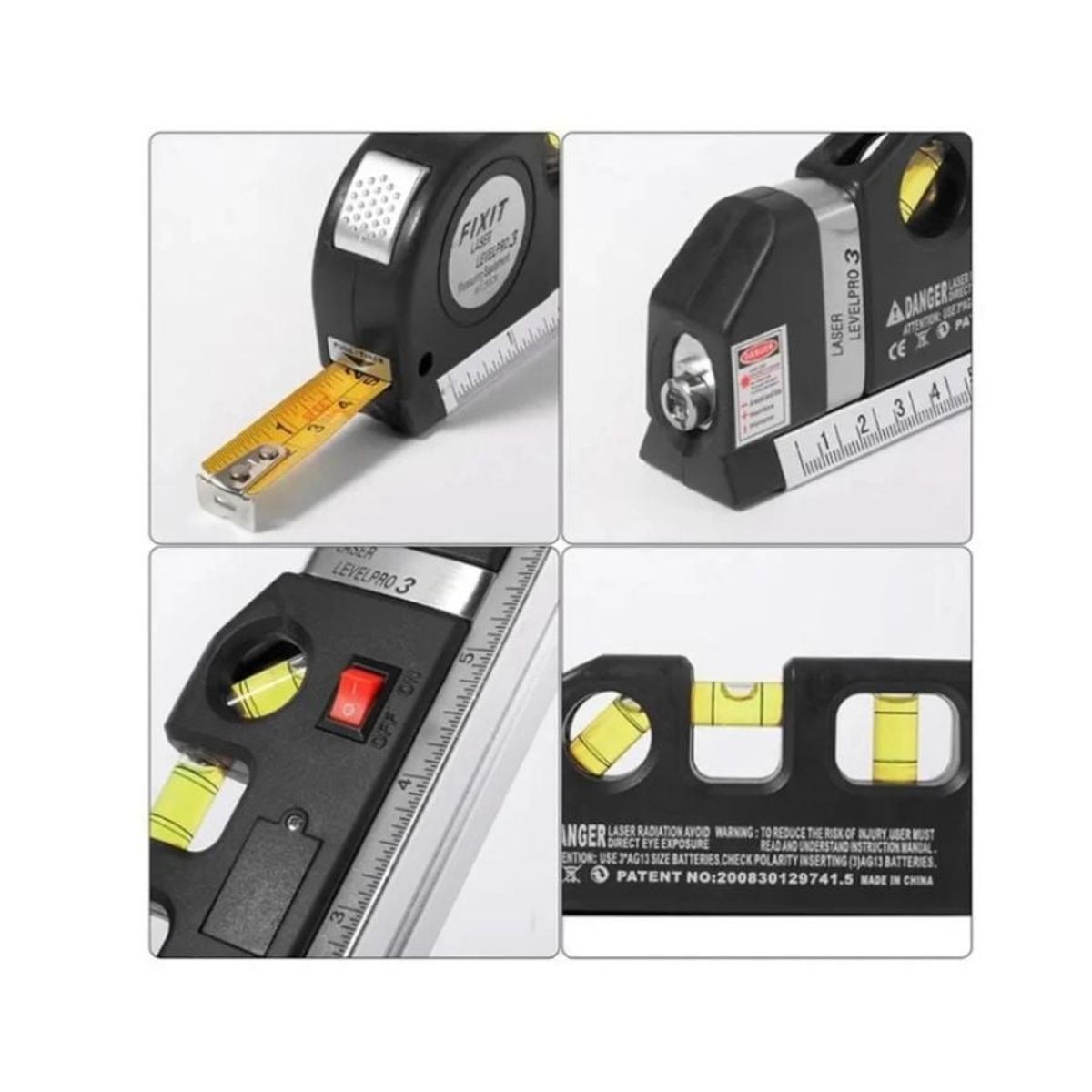 GENERICO - Nivelador Cinta Métrica Laser 4 En 1 Medidor Herramienta