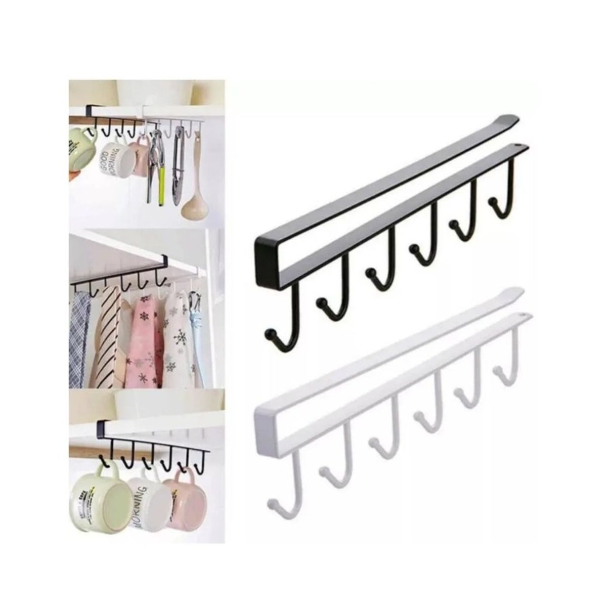 GENERICO - Soporte Colgador Organizador Para Copas De Vino Negro