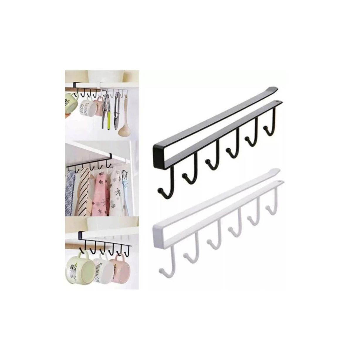 GENERICO - Soporte Colgador Organizador Para Copas De Vino Negro