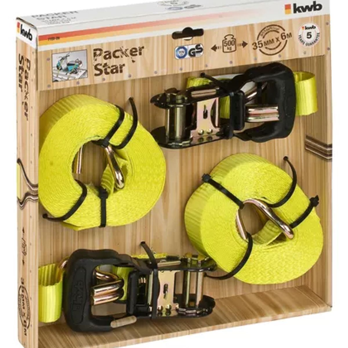 EINHELL - Set De Cintas De Amarre Eslinga 500kg 6mt X 2 Juegos Kwb