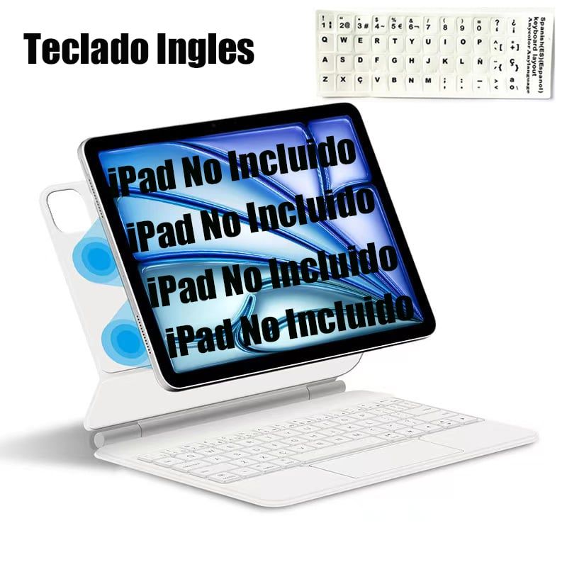 SHARGE - Teclado Inglés Bluetooth para iPad Pro 1a/2a/3a/4a 11inch Blanco