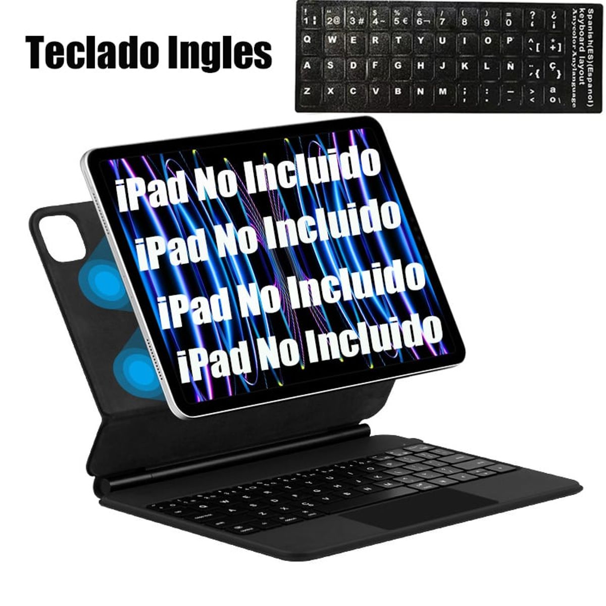 SHARGE - Teclado Inglés Bluetooth solo para iPad 10a Gen 2022 10.9pulgada Negro