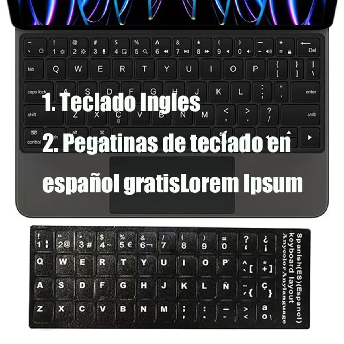 SHARGE - Teclado Inglés Bluetooth solo para iPad 10a Gen 2022 10.9pulgada Negro