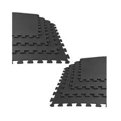 GENERICO - Pack 8 Tatami Negro de Eva Gimnasia Yoga Resistente al Agua