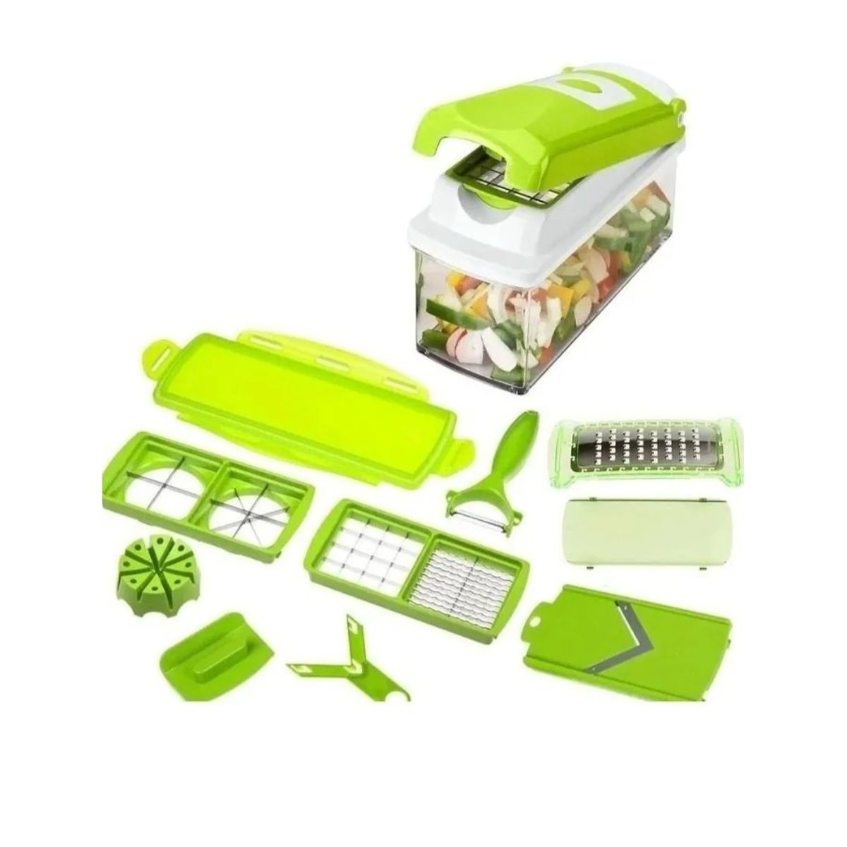 GENERICO - Picador Rallador Cortador Multiuso Frutas Verduras Vegetales Green