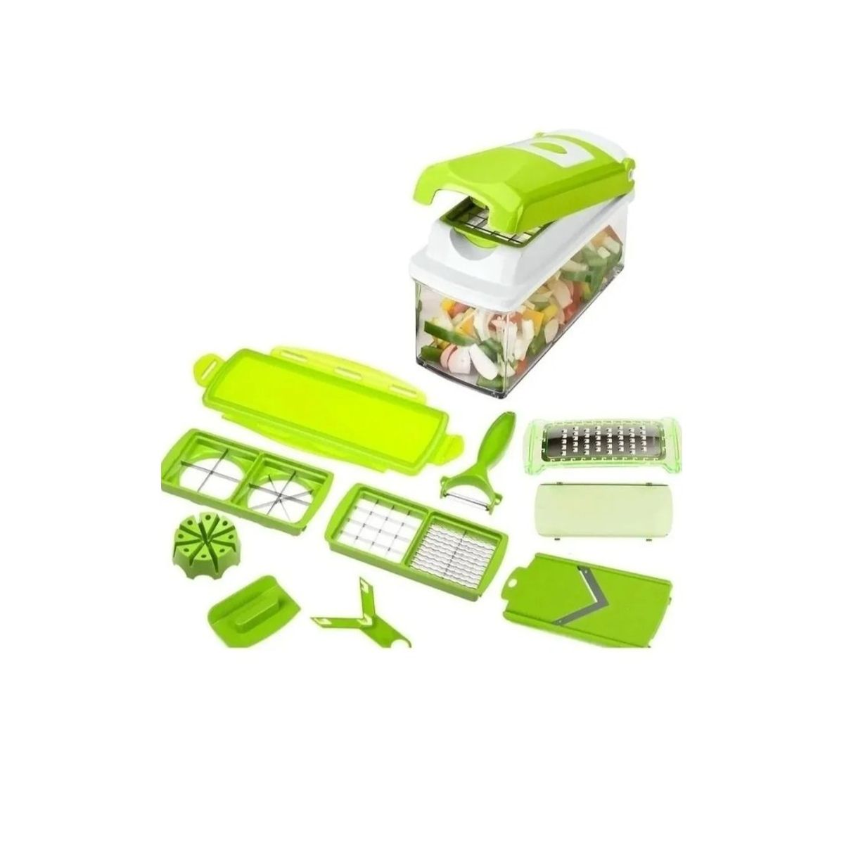 GENERICO - Picador Rallador Cortador Multiuso Frutas Verduras Vegetales Green