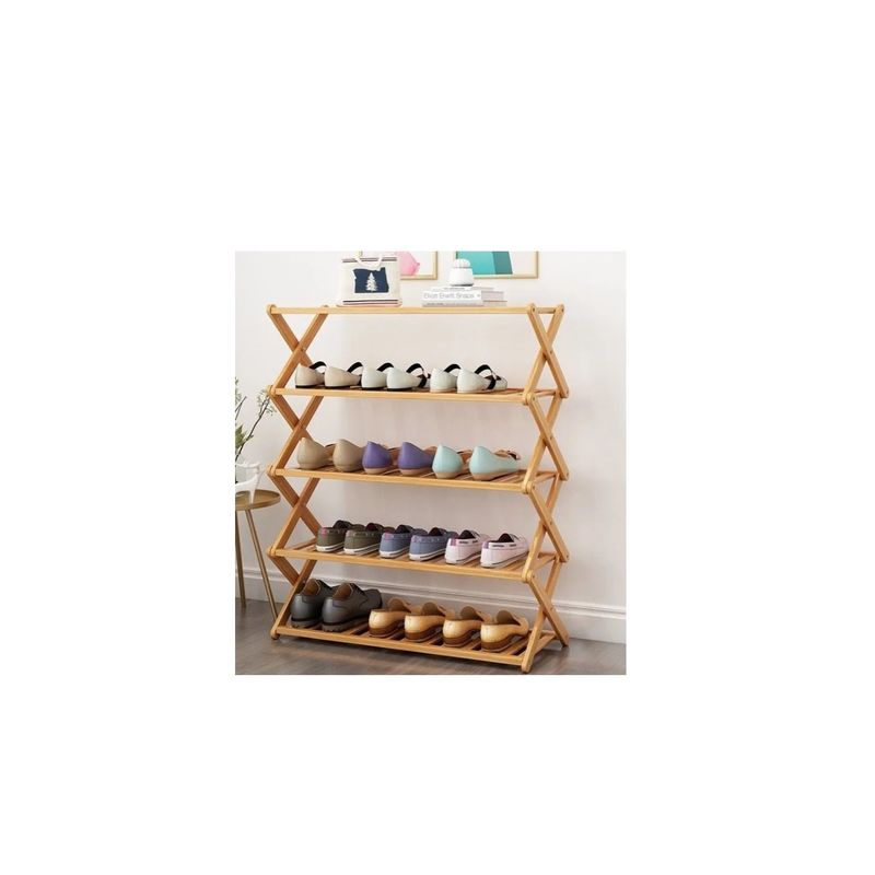 GENERICO - Zapatero Armable De Madera 5 Pisos 70cmx76cm Cafe