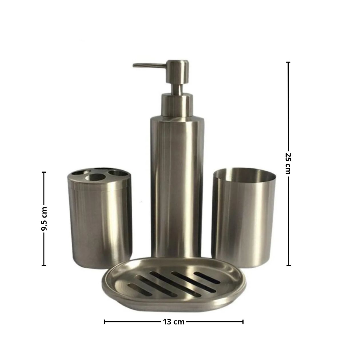 GENERICO - SET ACCESORIOS BAÑO 4UN SOBREP INOX MIXA-MIMBRAL