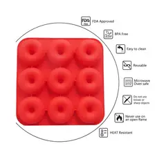 GENERICO - Moldes Silicona Donas Moldes De Silicona Donut Molde Dona Rojo