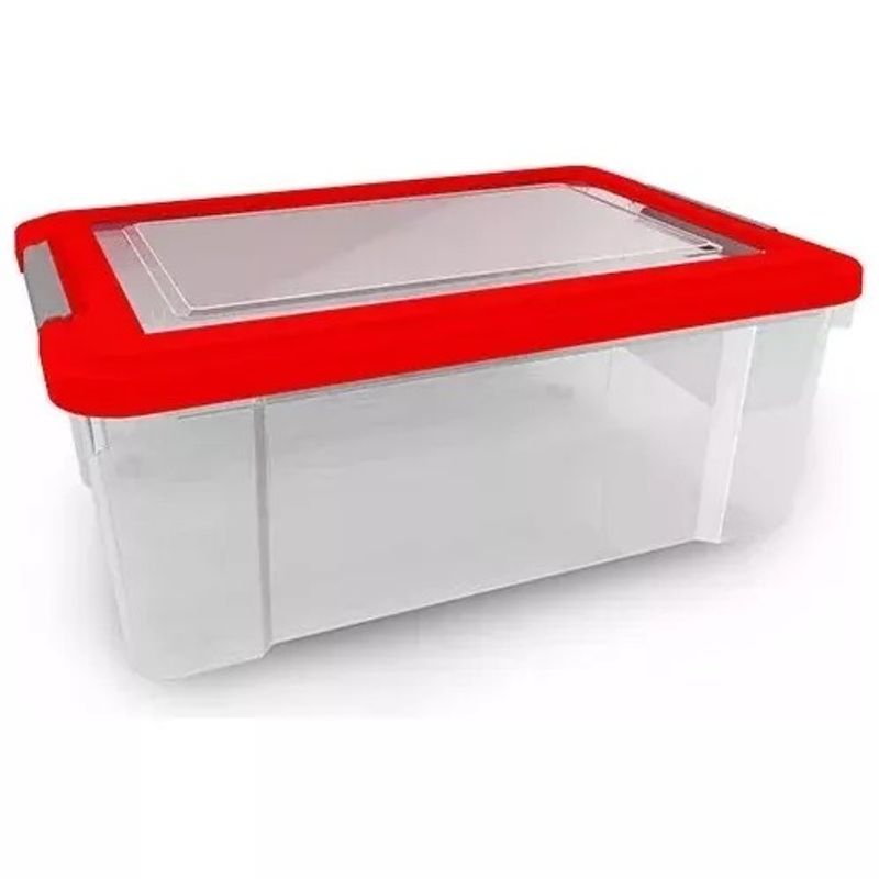KENDY - Caja Organizadora Plástica 68 Lts Transparente Con Tapa