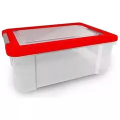 KENDY - Caja Organizadora Plástica 68 Lts Transparente Con Tapa