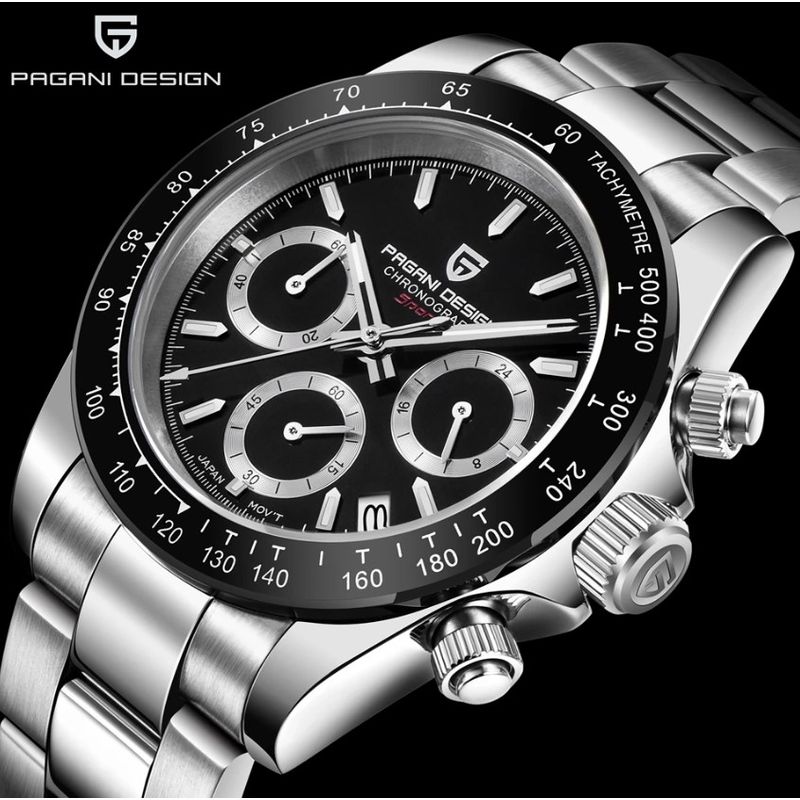PAGANI - Reloj Hombre PAGANI DAYTONA BLACK Cuarzo Cristal de Zafiro