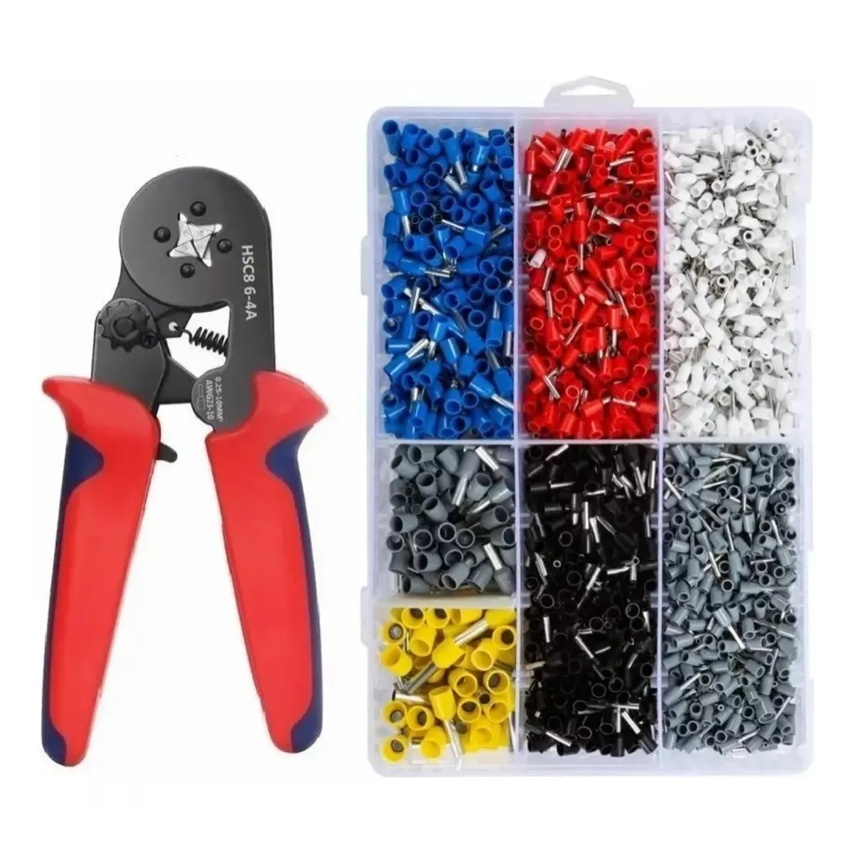 MUNDO MAGIA - Alicate Aprieta Terminal Crimping Ferrule + 2000 Ferrules