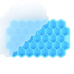 GENERICO - Bandeja Silicona Hexagonos De Hielo Molde Hielera Celeste