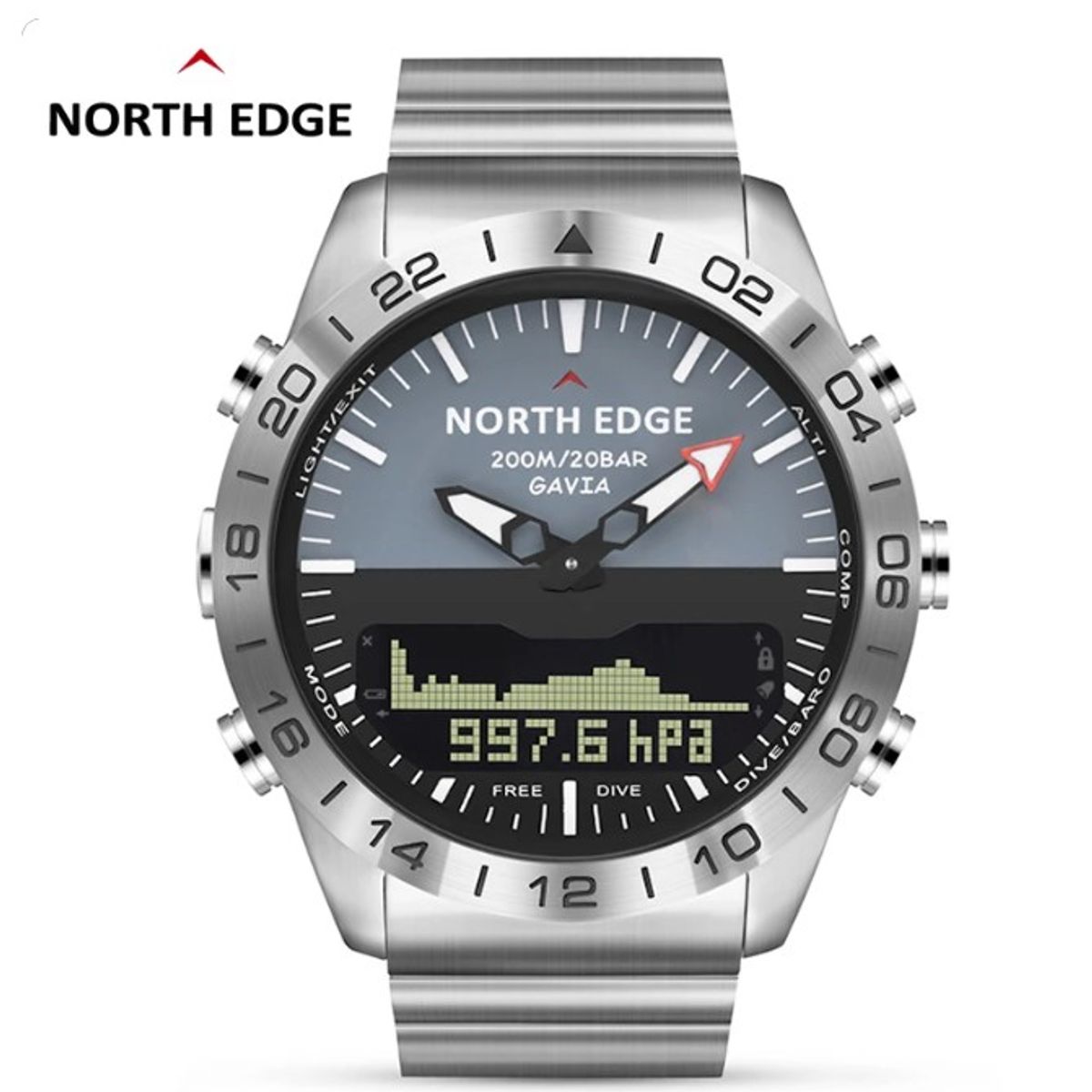 NORTH EDGE - Reloj Hombre NORTH EDGE GAVIA 2 Sport Outdoor Militar Digital
