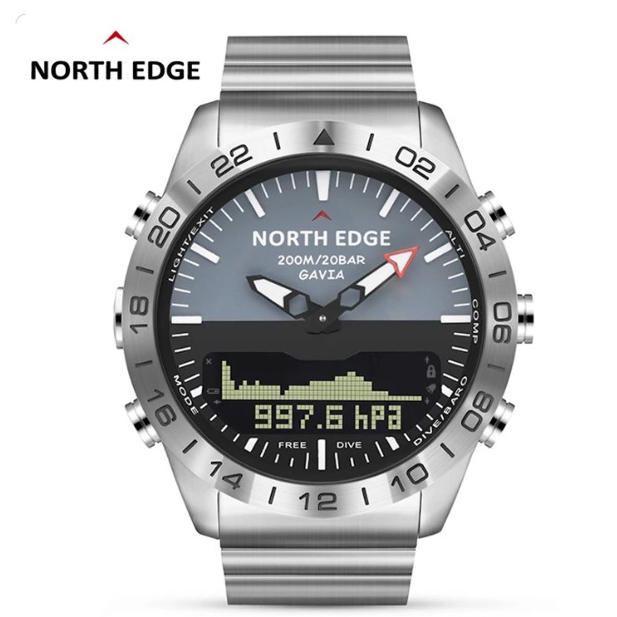 NORTH EDGE - Reloj Hombre NORTH EDGE GAVIA 2 Sport Outdoor Militar Digital