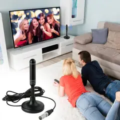 GENERICO - Antena Hd Tv Digital Abierta Tvd Interior Coaxial Con Iman