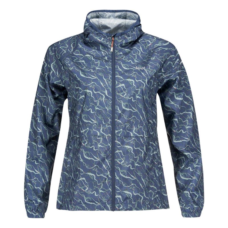 LIPPI - Chaqueta Mujer Nightfall Wind-Breaker Hoody Jacket Print Azul Noche Lippi