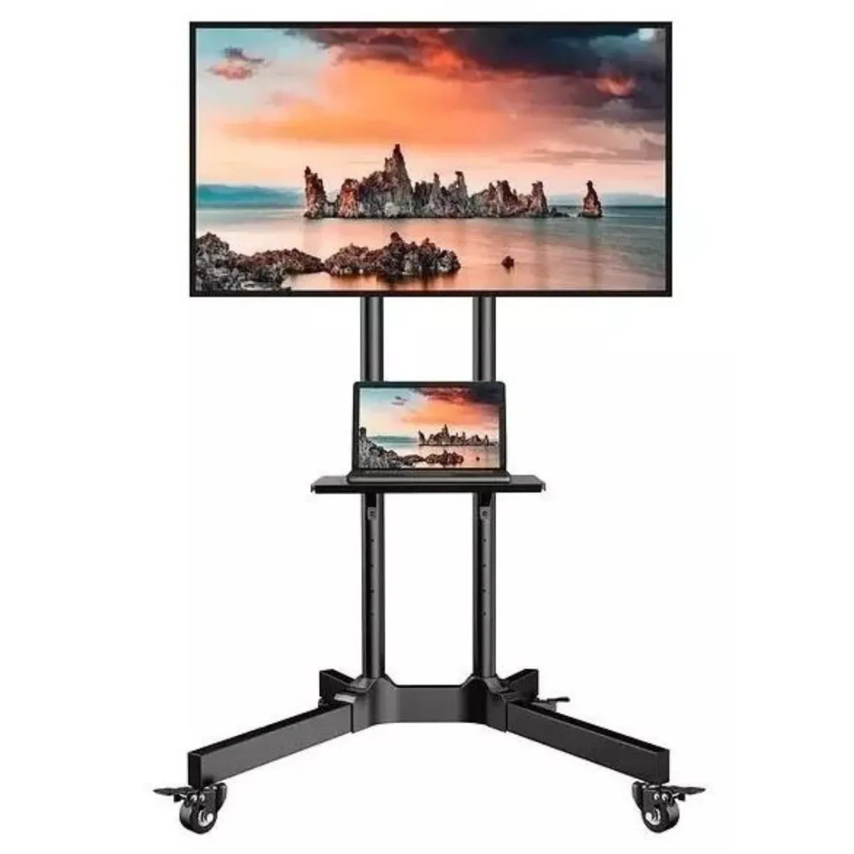 GENERICO - Rack Soporte Con Ruedas Stand De Tv Móvil 32 A 70 Color Negro
