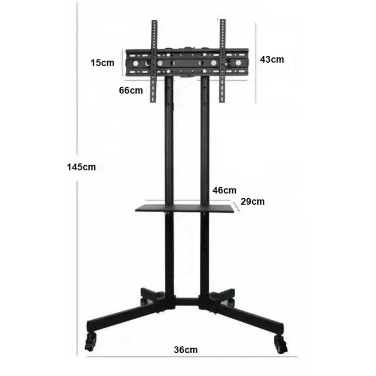GENERICO - Rack Soporte Con Ruedas Stand De Tv Móvil 32 A 70 Color Negro