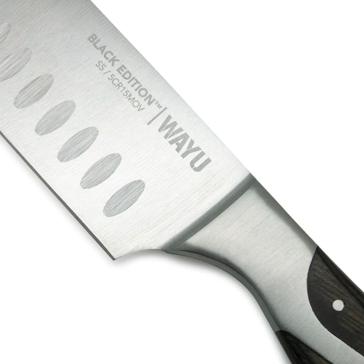 GENERICO - Cuchillo Santoku Black Edition 34cm Wayu Acero Inoxidable