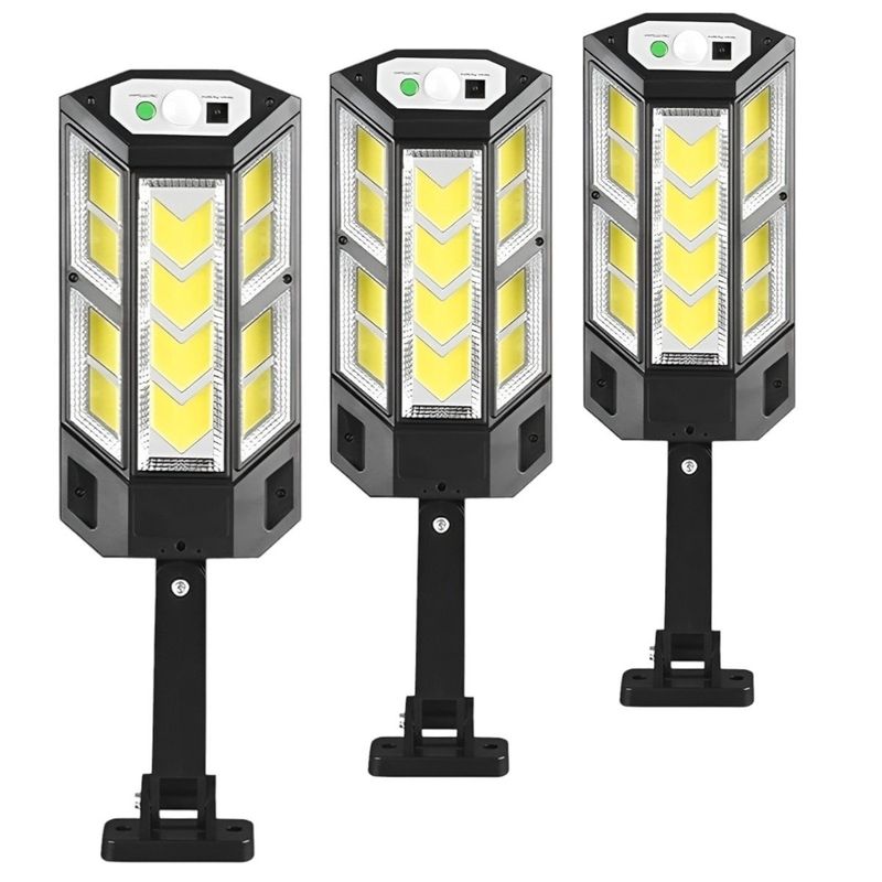 GENERICO - X3 Foco Led Solar Exterior Con Sensor Movimiento Focos 25w.