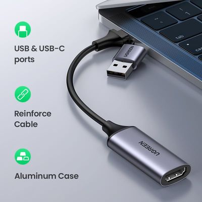Imagen 2 del producto Capturadora de Video HDMI 4K60Hz con Adaptador USB-C a USB-A