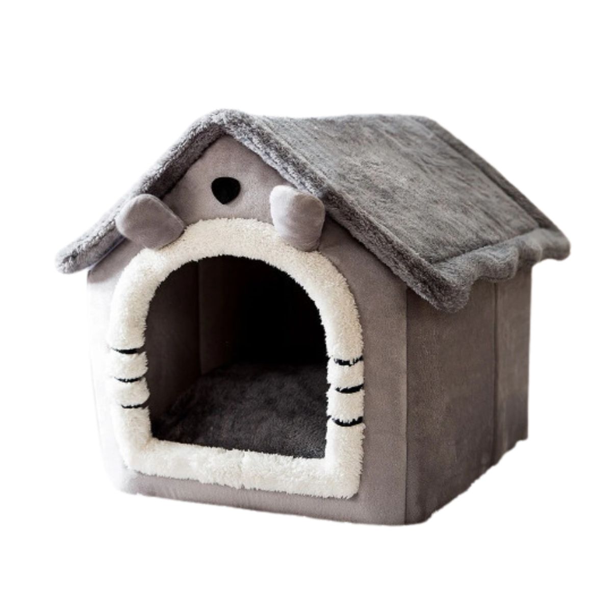 CRUSEC - Casa Para Mascotas Calida De Interior Forrada En Felpa