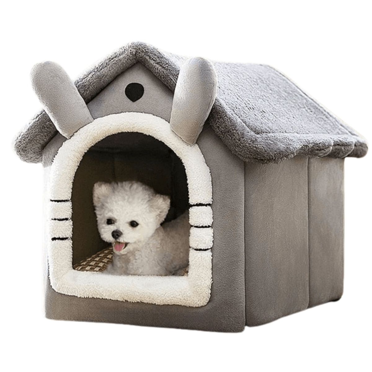 CRUSEC - Casa Para Mascotas Calida De Interior Forrada En Felpa