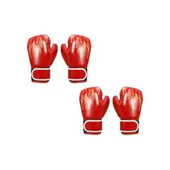 GENERICO - 2 Pares de Guantes Boxeo Box Para Adulto Flama