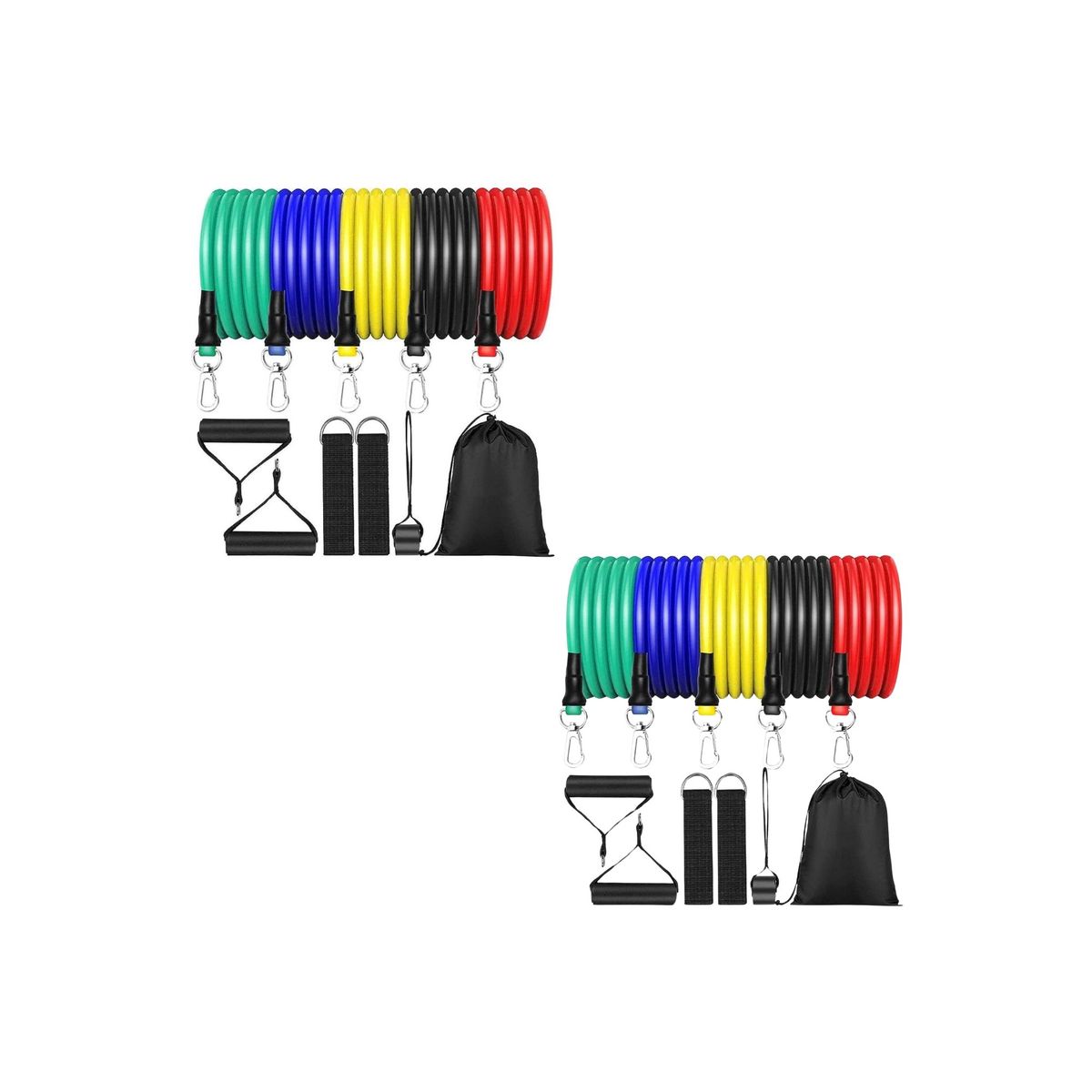 GENERICO - 2 Bandas Elásticas Reforzadas 150 Lbs / Set Mejorado 11 piezas