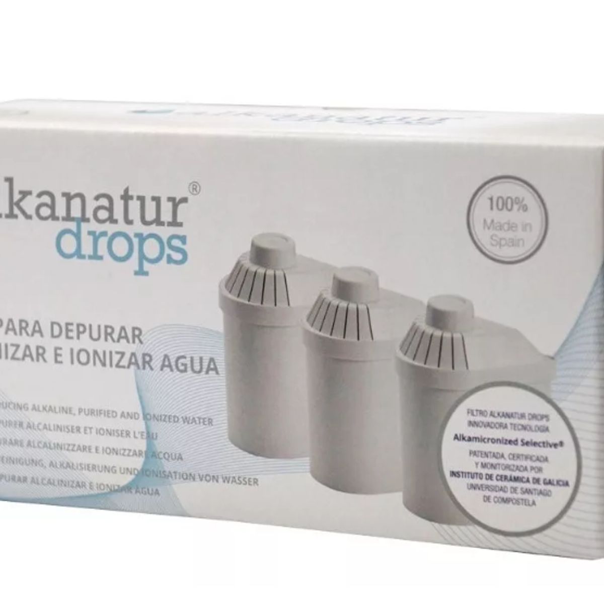 ALKANATUR - Pack 3 Filtros Jarra Purificadora De Agua Alkanatur, salud y bienestar
