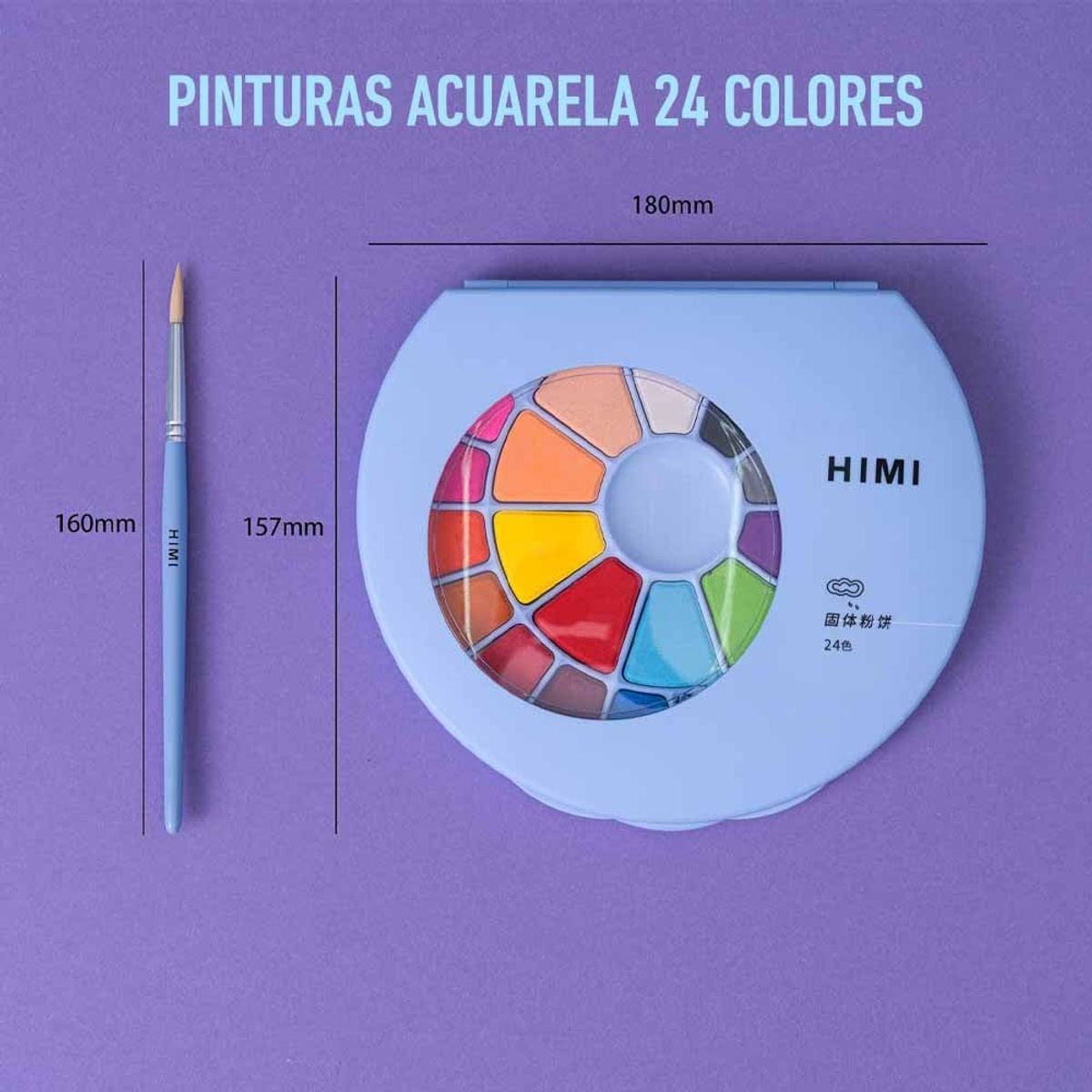 HIMI - Himi- Miya Set Pintura Solida 24 Colores (estuche Azul)