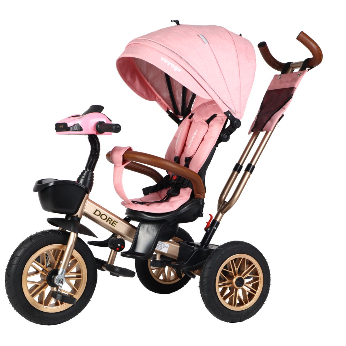 VOYAGE - Triciclo Dore Pink 360 Con Reclinación y Bluetooth