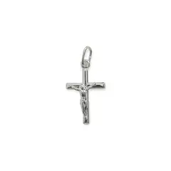 ANDREA COGGIOLA JOYAS - Colgante Cruz Cristo Tubo Plata Fina 925