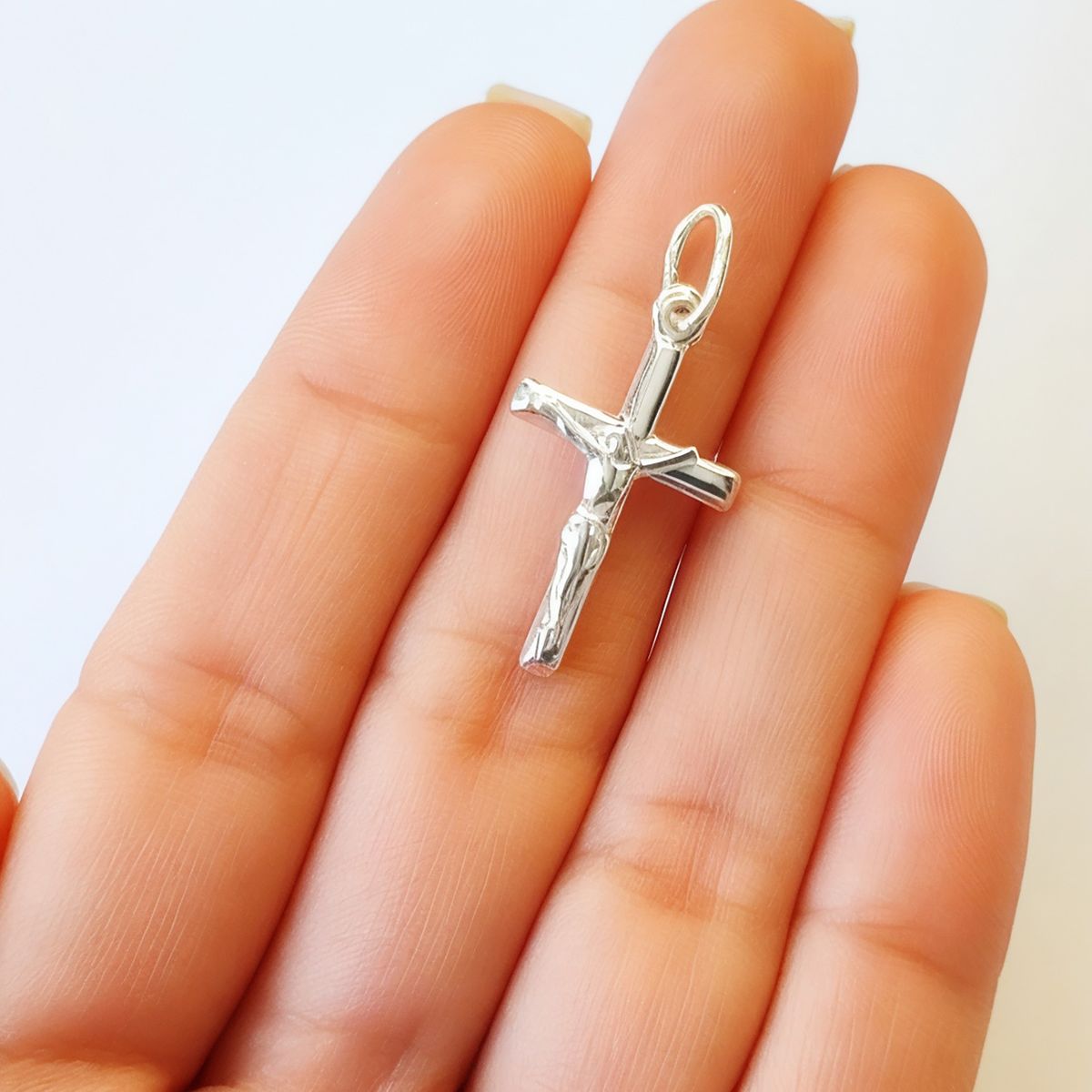 COGGIOLA - Colgante Cruz Cristo Tubo Plata Fina 925