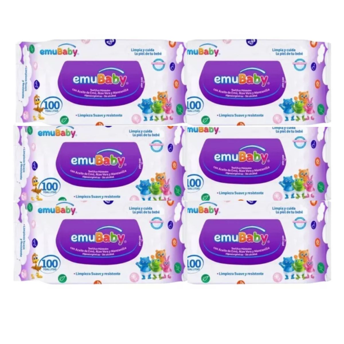 EMUBABY - Toallas Húmedas Emubaby Superior X6paq De 100und Cu