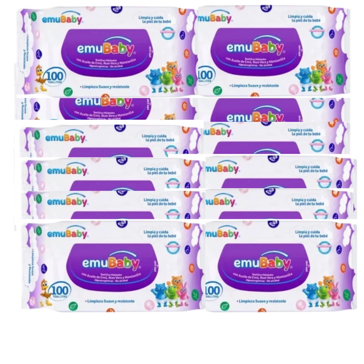 EMUBABY - Toallas Húmedas Emubaby Superior X12paq De 100und Cu