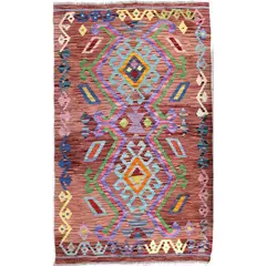 BAZHARS - ALFOMBRA 131X084 CM ARTESANAL KILIM VEGI