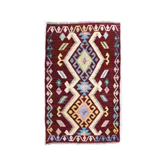 BAZHARS - Alfombra 119X083 cm Artesanal Kilim Vegi