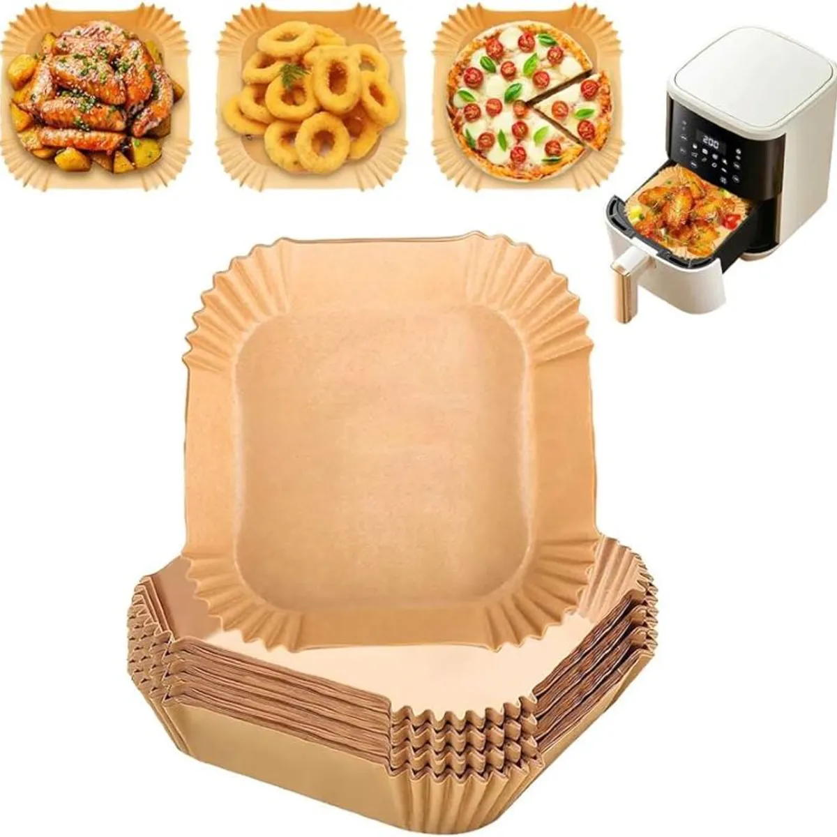 METALFER - Forro Desechable Air Fryer Antiadherentes Medida 160mmx45mm