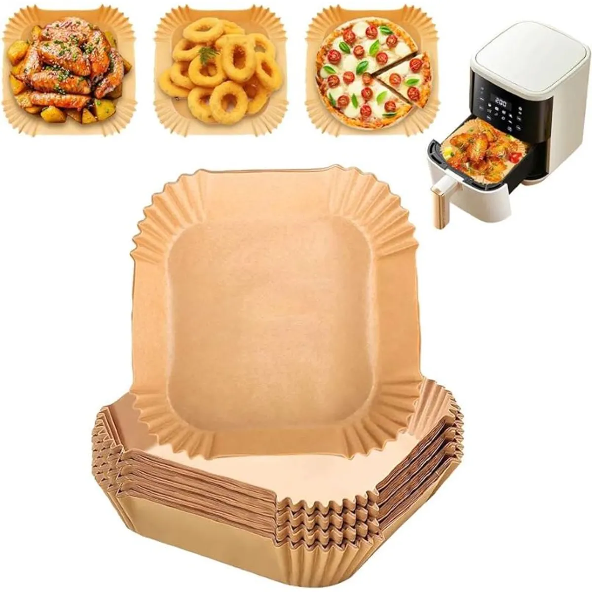 METALFER - Forro Desechable Air Fryer Antiadherentes Medida 160mmx45mm