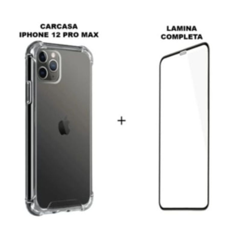 GENERICO - Kit Carcasa Reforzada + Lamina Compatible iPHONE 12 PRO MAX