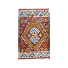 BAZHARS - Alfombra 119X082 cm Artesanal Kilim Vegi